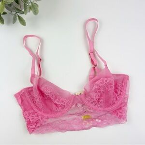 Skarlett Blue Pink Lace Longline Bra SIze 32B